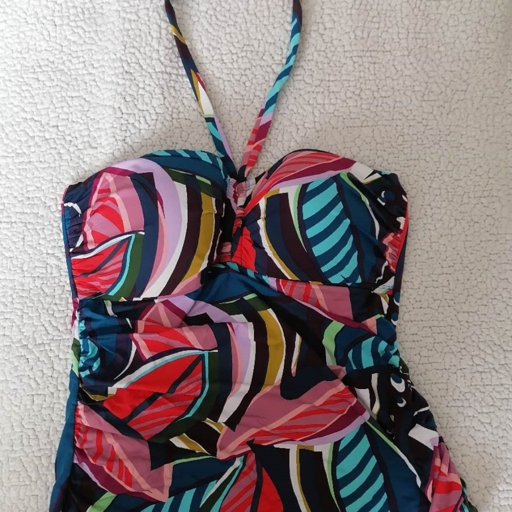 Bleu Rod Beattie Absolutely Fabulous Bandeau Tankini Top Size 14